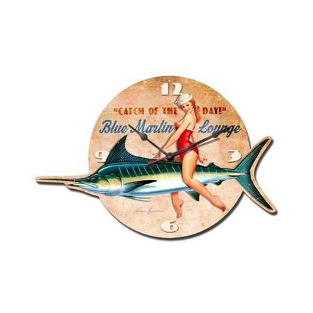 RALPH BURCH Ralph Burch RB038 19 x 13 in. Blue Marlin Lounge Custom Metal Shape Sign RB038